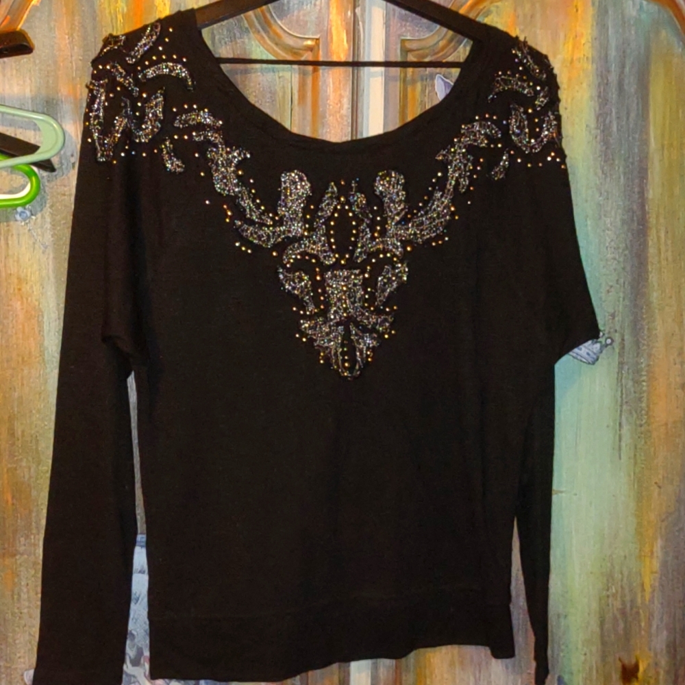 Miss me long sleeve Pull Over Embelished Top Shirt